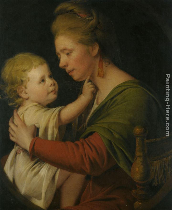 Portrait of Jane Darwin and her son William Brown Darwin painting - Joseph Wright of Derby Portrait of Jane Darwin and her son William Brown Darwin art painting